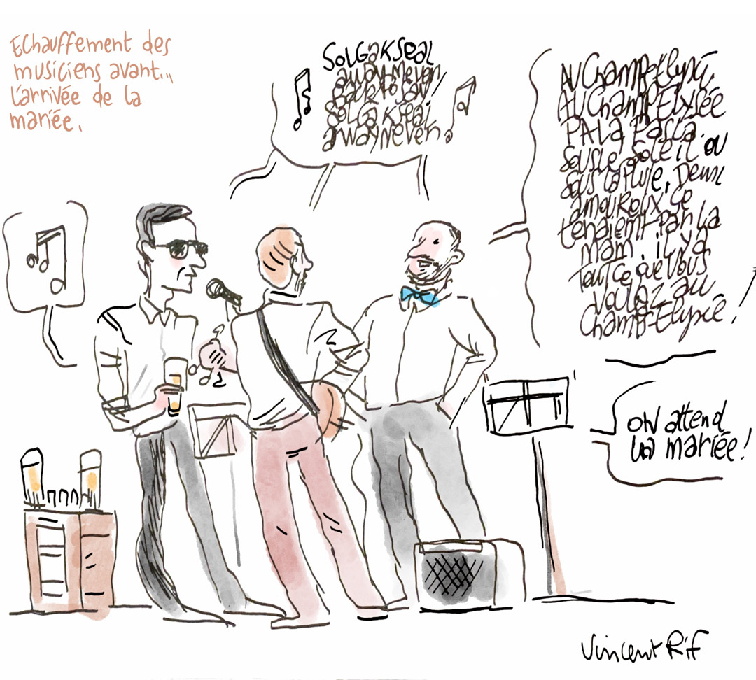 les-chanteurs-amateurs dessin des chanteurs de mariage à Liège