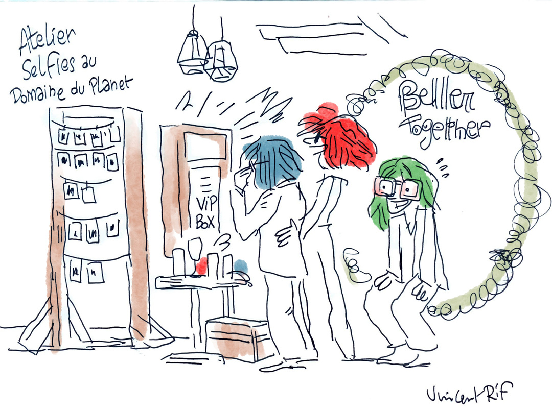 photo-boot-atelier-mariage-dessins-rousset reportage dessiné des préparatifs et du avec un photobooth de mariage à Rousset, Provence
