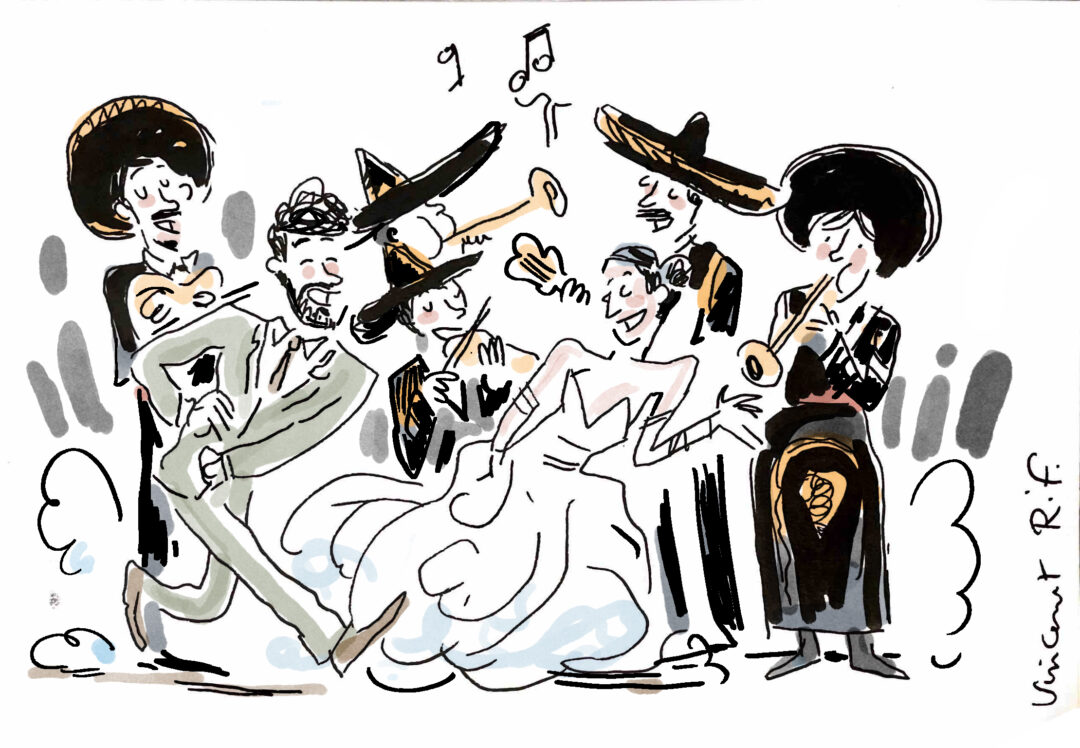 danse mexique couleurs copie desssins et croquis d'un mariage franco-mexicain à Aix les Bains