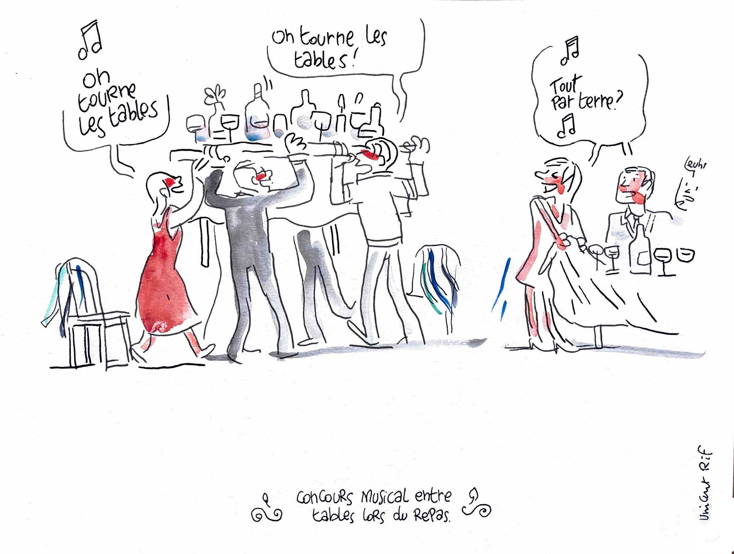Marguerite_Valentin_dessins_mariage_26 dessin de mariage - tourner les tables au chateau de vieuville